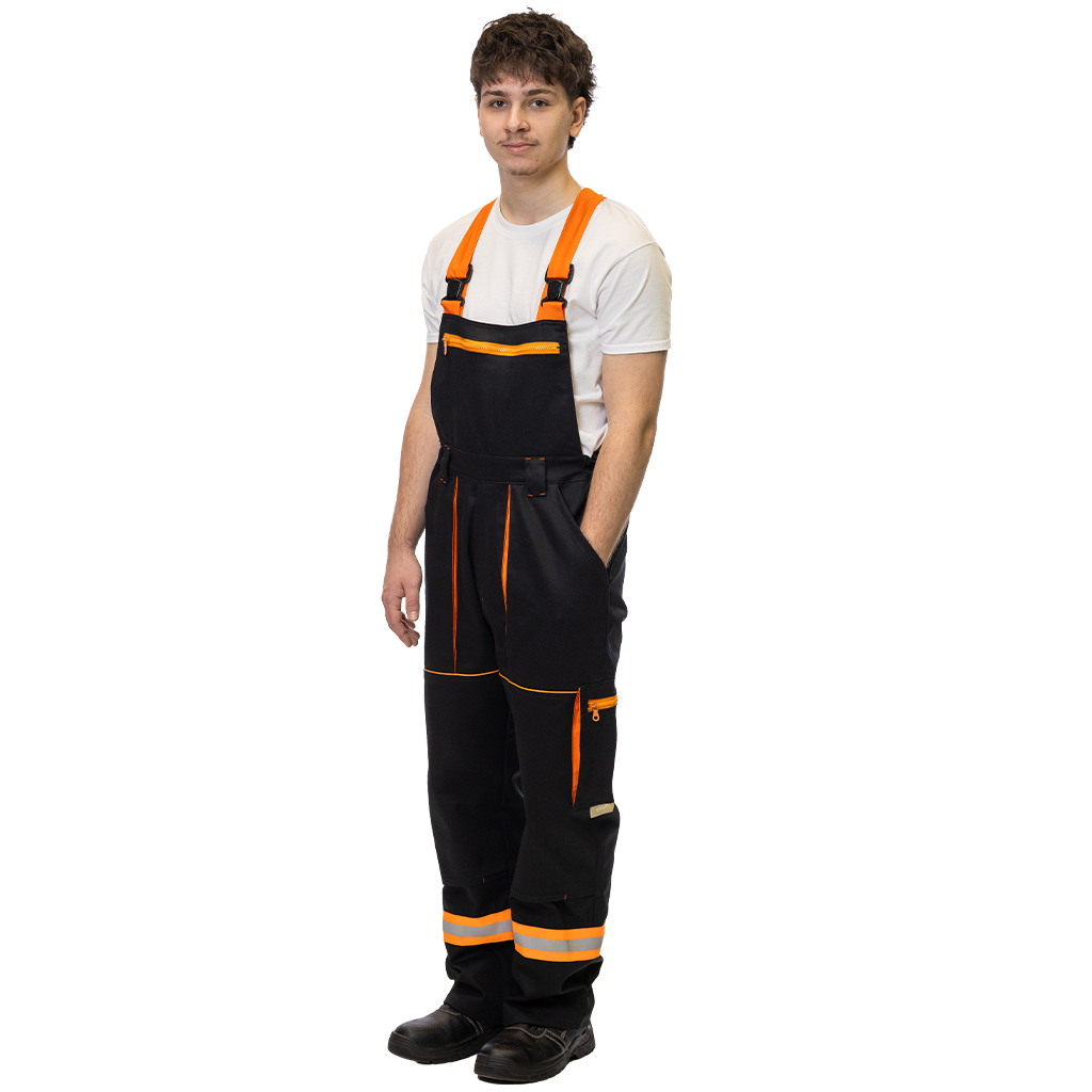 V-Tex fekete-narancs kantáros nadrág - Image 2
